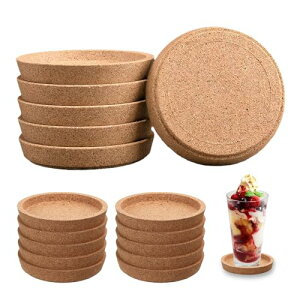 heizi コルクコースター 厚め 丸 深型 おしゃれ 吸水 大きめ 縁あり 耐熱 厚手 コルク コースター 業務用 (10, 直径9cm,厚さ1.7cm(フチあり))