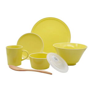 aito製作所 美濃焼 「 シエル 」 食器 セット 一人暮らし 6点 セット イエロー 食洗機 電子レンジ対応 日本製 567-508