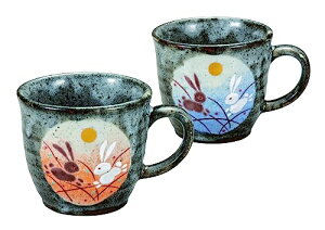 和座の蔵 おしゃれ コーヒーマグ 九谷焼 マグカップ ペア セット 月うさぎ 陶器 高級 ブランド 食器 日本製 結婚祝い 還暦祝い 古希祝い 喜寿祝い 母の日 父の日 敬老の日 プレゼント ギフト