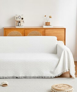 TMVOK マルチカバー ソファカバー おしゃれ 1人 2人掛け 綿 ブランケット ホワイト 北欧風 無地 リバーシブル 肘付き 肘なし ソファーかばー テーブルクロス マルチクロス 汚れ防止 保護カバ