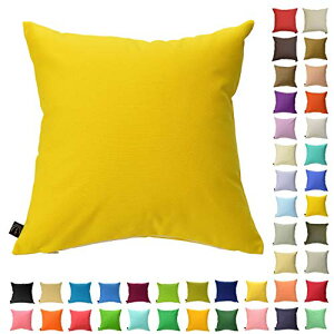 クッションカバー 60×60cm カラフル 多色展開 綿 ポリエステル インテリア ソファ シンプル 座椅子 ベッド 枕カバー 座布団 無地 車 北欧 (ゴールドイエロー)