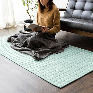 エア・リゾーム ラグ ラグマット 洗える 1畳 キルトラグ キルティング 滑り止め スウェットラグ 92×185cm ミント