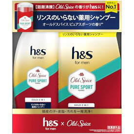 h&s for men (25年6月発売・旧企画品)ゴールド 2in1 オールドスパイス ピュアスポーツの香り ポンプ+詰替セット 350g+300g 薬用シャンプー エイチアンドエスフォーメン