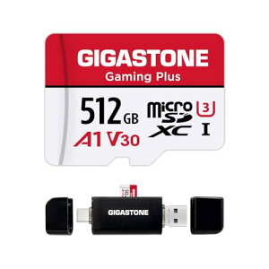 ySwitch 1pz GIGASTONE }CNsdJ[h 512GB Type CJ[h[_[t Gaming Plus microSDXC UHS-I A1 V30 U3 C10 100MB/s  Full HD & 4K UHD Ki SDA_v^[1ty5Nۏ؁z