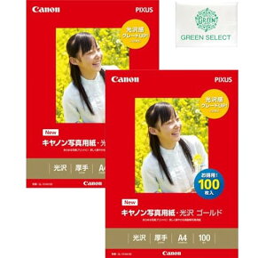 【2冊セット】キヤノン(Canon) 写真用紙 光沢 ゴールド A4 100枚 GL-101A4100 オリジナルポケットティッシュ付き