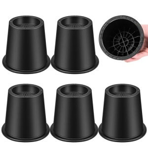 継ぎ脚 高さ調節 脚 ベッド・テーブル・ソファ・机・こたつ 高さを上げる足 テーブル脚台 洗濯機台 高さ上げる 高さ調整 暖房器具 (耐荷重1000kg) ブラック 円型 高さ10cm 6個入り