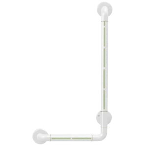 【新しいアップグレード L型】風呂 手すり、浴槽手すり、大型発光ライトの強化版 L型 トイレ用手すり ステンレスチューブ+抗菌ナイロン素材 浴室 立ち上がり補助 取っ手 滑り止め 転倒防