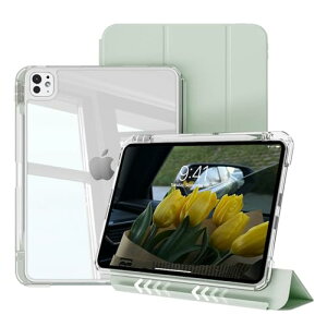 KenKe iPad Pro 11インチ ケース M4 (2024年発売 第5世代) iPad 分離式 ケース 取り外し可能 透明バックカバー 縦置き/横置きスタンド PU合成レザー 三つ折スタンド オートスリープ機能 軽量 薄型 傷