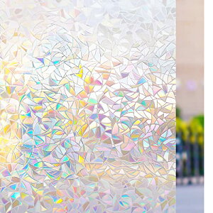 Rabbitgoo 窓ガラス目隠しフィルム めかくしシート ガラス 窓用 フィルム ステンドグラス シール 窓 ガラスフィルム 水で貼ってはがせる 外から見えない UVカット 飛散防止 リメイク 目隠し 窓