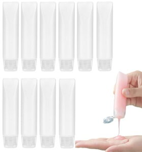 10個セット 詰め替え可能な旅行用化粧品ボトル 50ml/1.7oz TSA対応 漏れ防止設計 プラスチック製 シャンプー・ローション用 携帯用スキンケア容器 (50ml 10個)