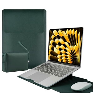 LuFiYa 【3in1】ノートパソコン用スリーブ pcスタンドとマウスパッド付き MacBook Air Pro iPad Apple/Surface Lenovo HP 12/13/13.3/14/15.6/16インチ Laptop 対応 薄型 PU革パソコンスリーブ ノートPCインナーバッグ
