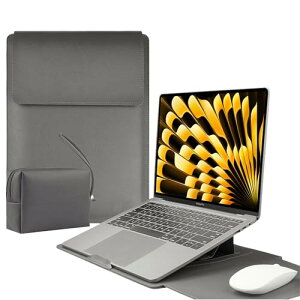 LuFiYa 【3in1】ノートパソコン用スリーブ pcスタンドとマウスパッド付き MacBook Air Pro Apple iPad/Surface Lenovo HP 13/13.3/14/15.6/16インチ Laptop 対応 薄型 PU革パソコンスリーブ ノートPCインナーバッグ