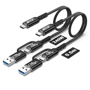 JBTOP 2 in 1AhChUSB C50 CM[2{]AUSB-C 240 W}[d10 Gbpsf[^`AiPhone 16 15 Pro MaxAGalaxy S 23APixel 9 Pro XLɑΉ