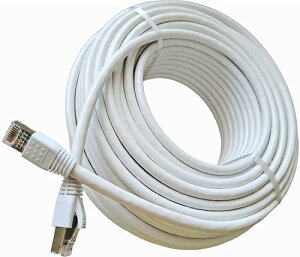 5M CAT6 白色 屋外高耐久LANケーブル(カテゴリー6) 2重被覆 屋外用 30年の屋外耐候性PE(ポリエチレン) PoE 専用ピン付 紫外線 耐候性 防水 屋外仕様 ランケーブル ホワイト