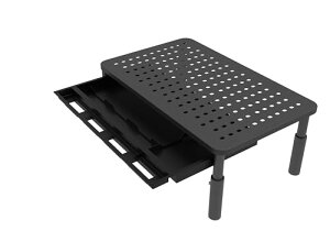 ディスプレイハイトラック モニタースタンド 三段階の幅調整可能 ノートパソコンスタンド モニタースタンド デスクスタンド キーボード収納 引き出し スマホ・タブレットトレー 肩首の負