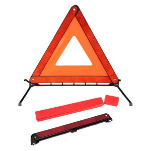BDHD 三角停止板 反射警告板 車載三角表示板 折りたたみ式収納ケース付き 緊急信号灯付き 非常時用 自動車用多機能三脚型警告板 (レッド,3個セット)