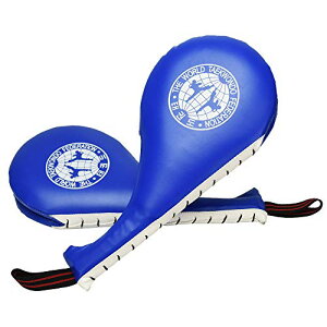 クロス ハンドミット パンチングミット キックミット ボクシング 空手 エクササイズ ストレス解消 (2個セット, ブルー)