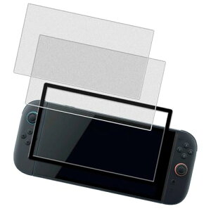 HKKAIS アンチグレア Switch 2 用 さらさら ガラスフィルム 日本旭硝子製素材 強化ガラス 反射防止 指紋防止 サラサラ 保護フィルム【2枚セット 】ガイド枠付き