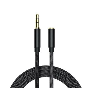 SZSL イヤホン延長線3.5 mmオス対メス3節オーディオ延長中継線 HiFi音質再生高耐久性ナイロン編みイ ヤホン/スピーカー/オーディオ/車/PC/テレビなど対応 2m