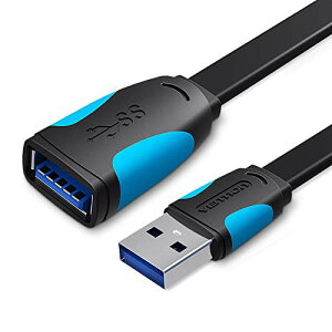 Merucy 0.5m USB 3.0 USB3.0 延長 ケーブル 50cm オス メス 超高速通信 高速通信 高速 通信 5Gbps USB2.0 USB1.0 USB1.1 フラットケーブル マルチ シールド 保護 PVC UNI