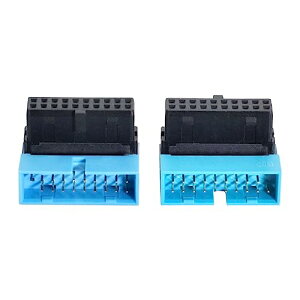 xiwai 1セット USB 3.0 オス-メス 20ピン 19ピン 延長アダプター ダウン&アップ 角度 90度 メインボードマザーボード用