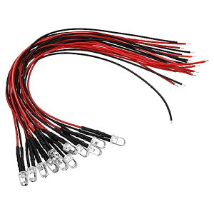 PATIKIL 3V - 6V 5mm 発光ダイオード LEDライト LEDバルブ 12個 配線済み ミニ RC用 DIY用 カラークイックフラッシュ