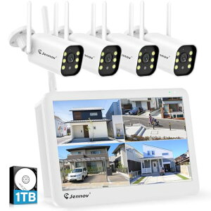 Jennov �h�ƃJ���� ���O IP66�h���h�o 500����f ������f 4K���j�^�[�t�� 130°�L�p 1TBHDD���� 24���Ԙ^��@�\ AI�l�̌��m�@�\�t�� �h�ƃJ�����Z�b�g �J���[�Î��B�e �l���Z���T�[ �Ď��J���� ����