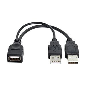 chenyang USB 2.0 Yスプリッターケーブル USB 2.0メス→オスデータ充電器延長ケーブル 補助電源ポート付き