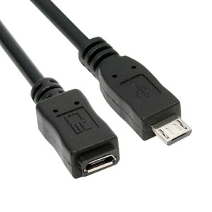 CY USB 2.0 Micro USB 5ピン オス-メス延長ケーブル - 高速データ&電源 (20cm)