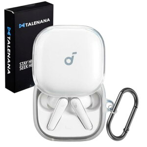 TALENANA for anker soundcore liberty 5ケース クリア 保護カバー TPU素材 防水 キズ防止 保護ケース 装着充電可能 落下防止 耐衝撃 全面保護 カラビナ付き anker soundcore liberty 5 対応(クリア)