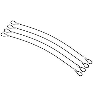 PATIKIL 30 cm 安全ケーブルロック 4個 ステンレス鋼 2 mm直径 防犯ワイヤーロープ ダブルループ付き 舞台照明 荷物ロック用 ブラック