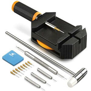 【JOREST】腕時計 ベルト調整 工具セット、時計 ピン 抜き 工具、腕時計 バンド調整、ピン 外し 工具、取扱説明書(英語版)