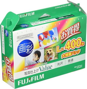 FUJI FILM 写真用紙 画彩 光沢 L 400枚 WPL400VA