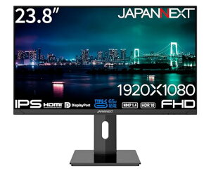 JAPANNEXT 23.8C` j^[ tHD 1920x1080𑜓x IPS fBXvC (HDMI/USB-C d (65W) / DisplayPort/Xs[J[//](s{bg)@\/u[CgJbg) JN-IPS238FHD-C65W-HSP