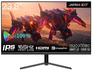 JAPANNEXT 23.8C` Q[~Oj^[ 165Hz 1ms tHD 1920x1080𑜓x IPS pl fBXvC (HDMI/DisplayPort/VESAΉ/u[CgJbg / p178°) JN-238Gi165FHDR