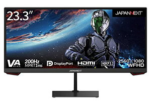 JAPANNEXT 23.3C` Q[~Oj^[ 200Hz 1ms WFHD 2560x1080𑜓x VA pl fBXvC (HDMI/DisplayPort/VESAΉ/u[CgJbg / p178°) JN-VG233WFHD200