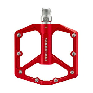 ROCKBROS(ロックブロス)自転車ペダル 軽量 フラットペダル アルミ合金 ロードバイク/クロスバイク/mtbなど用 プラットフォーム 滑り止め ベアリングシール 9/16" 2個セット レッド