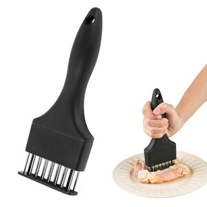 Doyime 肉筋切り器 ミートテンダライザー 肉たたき ミートテンダー 肉叩き 肉刺し器 肉の筋切り器 携帯式 肉が柔らかくなる 16本刃 ステンレス鋼製 洗いやすい 省力 料理用 食洗機対応 キッチ