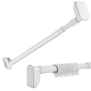 ?力 突っ張り棒3m以上 直径 32.5mm 耐荷重15~80kg ツッパリ棒 2m 3m 4m 幅130~350cm カーテンレール 突っ張り棒 3.5m以上 カーテンリング20個を含む、 (245~350cm, ホワイト)