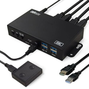 ラトックシステム 8K60Hz 4K120Hz HDMI パソコン 切替器 2台 RS-260UH-8K 手元スイッチ ホットキー KVM