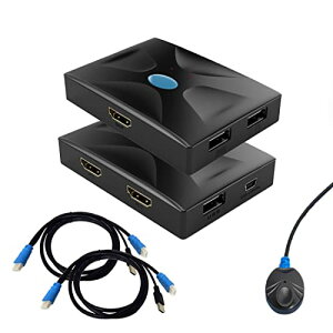 ES-Tune KVMؑ֊ 21o HDMI 4KΉ USB2.0 usb ؑ֊ 蓮ؑփXCb` P[uERg[[t dsv Windows/MacΉ {t