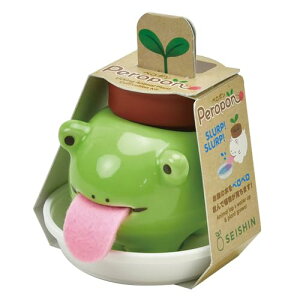 聖新陶芸 家庭菜園 簡単 栽培キット ミント 室内 香草 野菜 栽培セット 約7cm ぺロポンアニマルズ カエル 母の日 プレゼント 誕生日 GD-95003