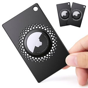 airtag �J�[�h�Aairtag �P�[�X ���z�p �E�H���b�g �J�o�[�i2�����j�A�X�������^�y�ʂŕ����h�~�݌v�A�L�[�z���_�[�t��Airtag �J�[�h �h�� �ϏՌ� �����h�~(�u���b�N)