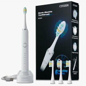 シチズン 音波式 電動歯ブラシ EHS552 6モード 搭載 舌磨き 対応 専用 舌ブラシ 付き 防水 替え ブラシ セット 優しく 磨く 電動 歯ブラシ ホワイトニング 舌クリーナー 充電台 プレゼント ギフ