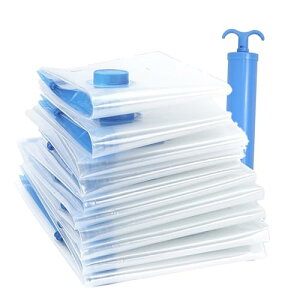 真空衣類圧縮袋 掃除機不要 ハンドポンプ付き 布団圧縮袋 衣類圧縮袋 10枚セット 衣類 収納 旅行 カビ対策 特大 大 中 パッククリア