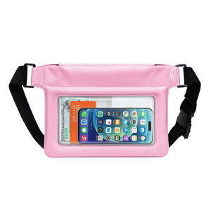 Sea frogs 防水バッグ 防水ポーチ IPX8レベル 防水ウエストポーチ ベルト調整可能 肩掛け 首掛け 防水バッグプール 大容量 軽量 海水浴 釣り アウトドア (ピンク)