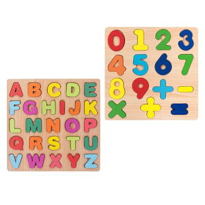 木製パズル 型はめパズル 木のパズル 2個セット 1 歳/2歳 /3歳 /4歳 数字学習 色認知 形認識 子供早期開発 知育玩具 男の子 女の子おもちゃ パズル 2歳 クリスマスプレゼント 数字 パズル 図形