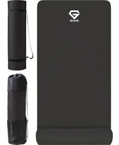 グロング ヨガマット 厚め 10mm トレーニングマット ストレッチマット 筋トレ マット 180cm×60cm ブラック