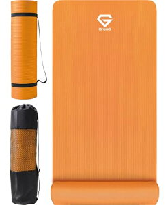 グロング ヨガマット 厚め 10mm トレーニングマット ストレッチマット 筋トレ マット 180cm×60cm オレンジ