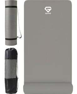 グロング ヨガマット 厚め 10mm トレーニングマット ストレッチマット 筋トレ マット 180cm×60cm グレー